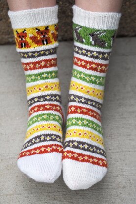 Fox and the Hare Socks