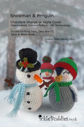 Chocolate Orange Covers - Snowman and Penguin