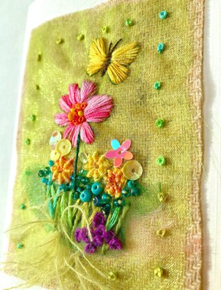 Rowandean Daisy Meadow Cards Kit Embroidery Kit