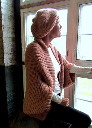 Women’s Shrug and Hat in Plymouth Baby Alpaca Aire - F477