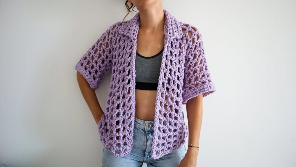 Chunky Mesh Overshirt Crochet pattern by Michelle Greenberg