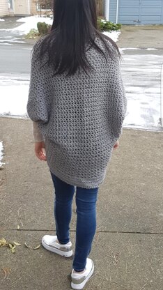 V-Stitch Long Button Shrug