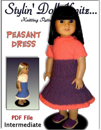 Doll Dress knitting pattern, for American Girl and 18 inch 029