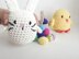 Crochet Easter Stuffed Animal Pattern with Bunny Rabbit, Chick, Basket and Eggs
