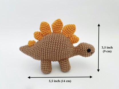 Crochet dinosaur toy Stegosaurus amigurumi crochet pattern