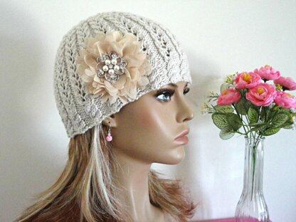 Knitting PATTERN Girls Beanie Women Hat Ashley