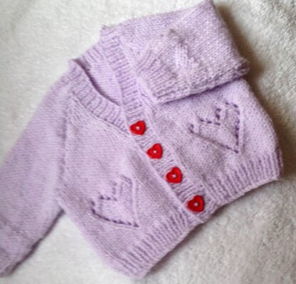 Hearts and Sparkle Baby cardigan