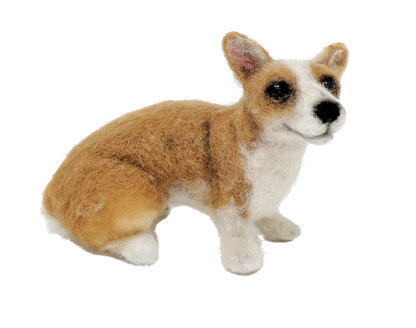 The Crafty Kit Company Dinky Dogs Corgi Needle Felting Kit - 10cm x 15cm