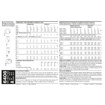 New Look Children's Separates 6406 - Paper Pattern, Size A (1/2-1-2-3-4-5-6-7-8)