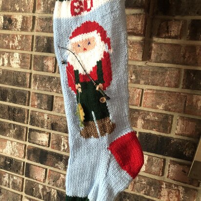 Santa Fishing Stocking