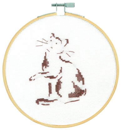 DMC Playful Cat Cross Stitch Kit (with 5in hoop) - 5in