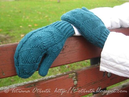 Spruce mittens / fingerless gloves