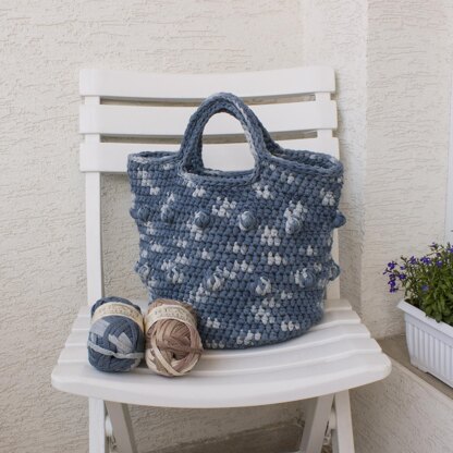 "White night" Bag (ribbon yarn)