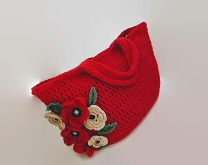 Flower Tote Crcochet Bag