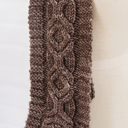 Insi Cabled Scarf in SweetGeorgia Superwash Soft - Downloadable PDF