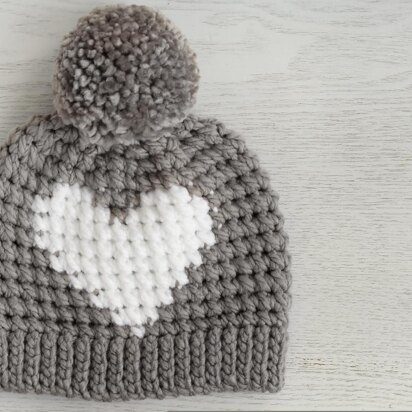 Hunter Crochet Heart Hat