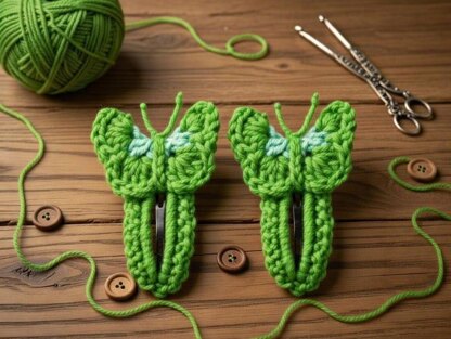 Crochet Butterfly Hair Clip Pdf + Video Tutorials