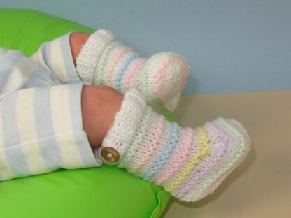 Easy Baby Candy Stripe Booties