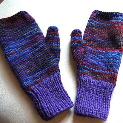 Easy Two-Needle Fingerless Gloves - knitting pattern