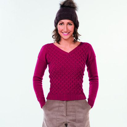 Women V Neck Sweater in Bergere de France Merinos 2,5 - 60508-417 - Downloadable PDF