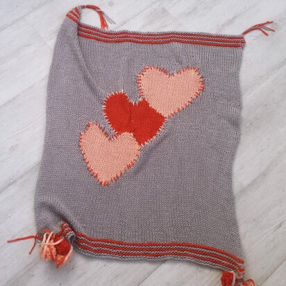 3 heart baby blanket