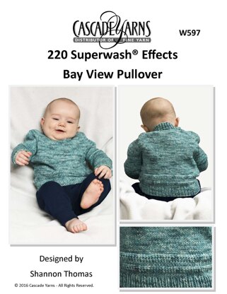 Effects Bay View Pullover in Cascade Yarns 220 Superwash® - W597 - Downloadable PDF