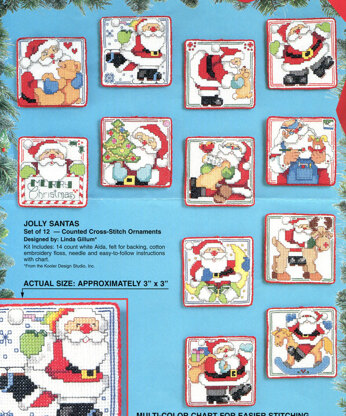 Jolly Santa Ornaments - PDF