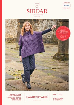 Cable Cape in Sirdar Haworth Tweed - 10148 - Downloadable PDF