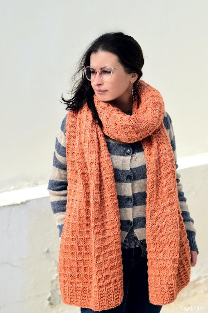 Lavedita oversized knit scarf Knitting pattern by Kyla Zoran