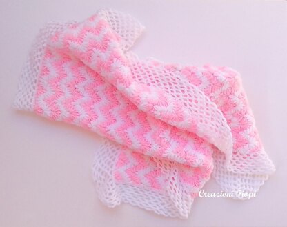 Zig zag puff baby blanket