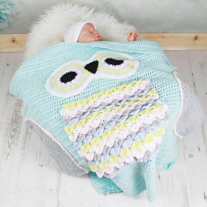 Crochet Pattern Owl Baby Afghan Blanket #348