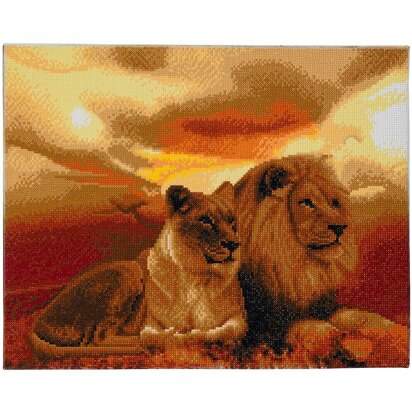 40 x 50 cm Crystal Art Diamond Painting-Set „Die Löwen der Savanne“