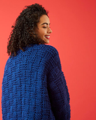Basket Weave Cardigan - Free Knitting Pattern For Women in