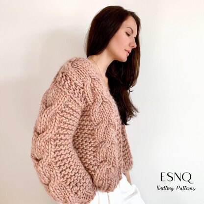 Cable knit cardigan Sequoia Knitting pattern by Julia Piro