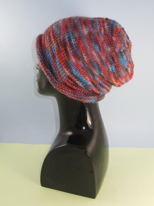 Chunky Self Striping Roll Brim Slouch Hat