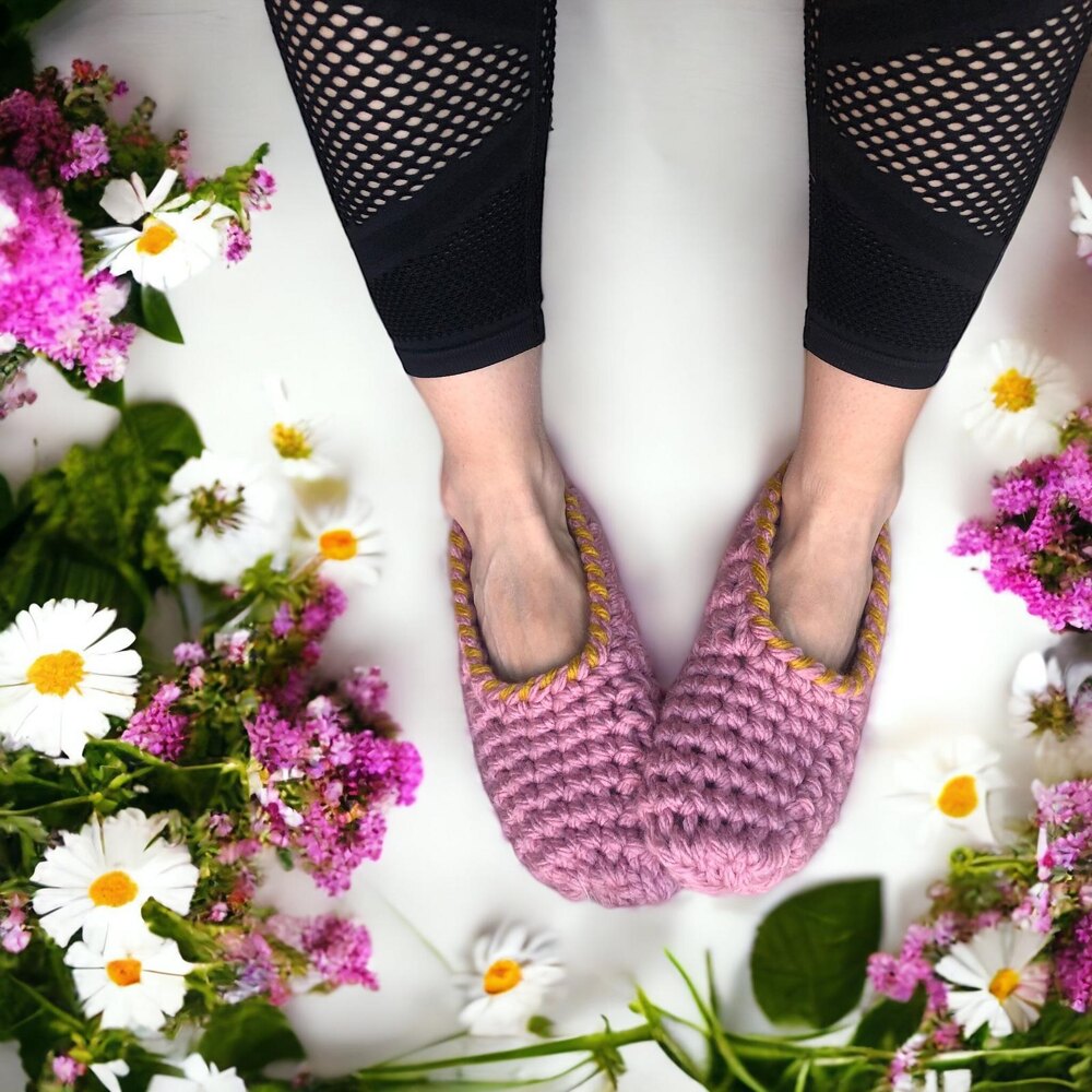 Crochet ballerina slippers hot sale