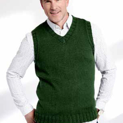 Adult's Knit V-Neck Vest in Caron Simply Soft - Downloadable PDF - knitting pattern