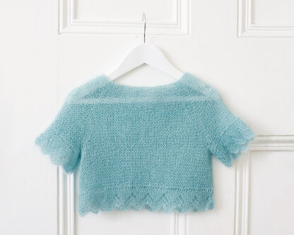 Lace Edged Top - Knitting Pattern for Kids in Debbie Bliss Angel by Debbie Bliss