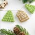 Christmas crochet garland no sew pattern Gingerbread house and  mini Christmas tree decorations Amigurumi pattern ornament