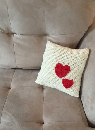 Decorative Pillow with Hearts