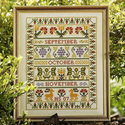 Historical Sampler Company Autumn Band Sampler Cross Stitch Kit - 21cm x 28cm