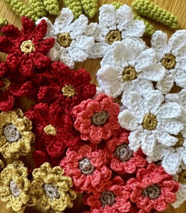 Handtied bouquet crochet cushion