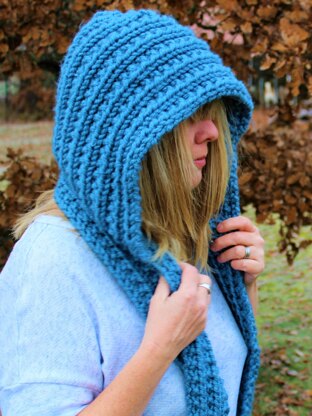 Winter Blues Hooded Scarf