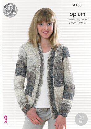 Edge to Edge Jacket and Waistcoat in King Cole Opium Pallet - 4188 - Downloadable PDF