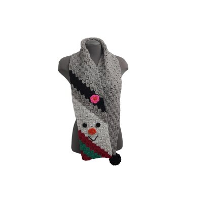 Snowman Face Scarf C2C