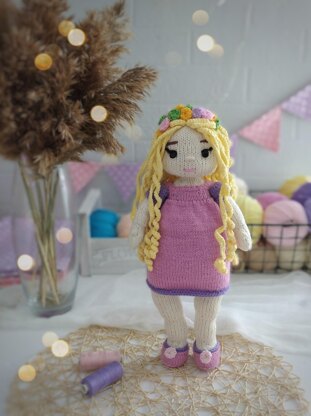 Doll Knitting Pattern - Knitted Doll LUNA