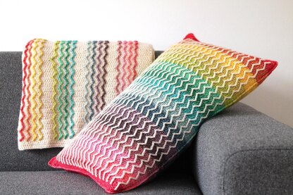 Rainbow wave pillow