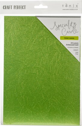 Tonic Studios Craft Perfect Luxury Embossed Cardstock A4 5/Pkg - Green Leaves