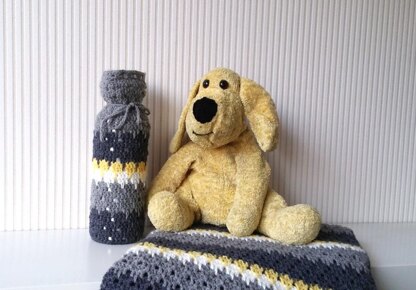 Larksfoot stitch hot water bottle cover