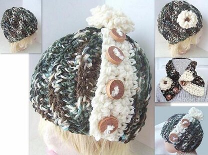 Button Band Hat and Cowl 